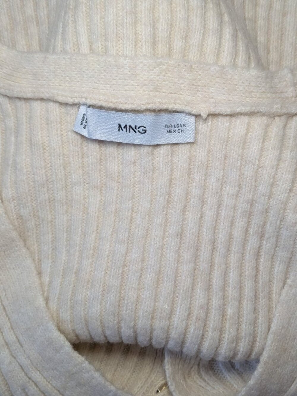 Mango Ribbed V Neck Cardigan - Picture 3 of 3